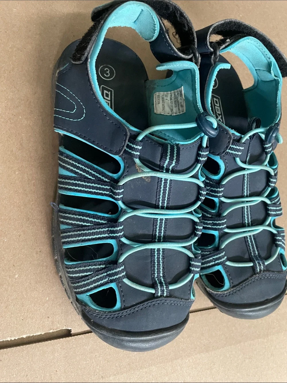 Kids Outdoor Sport Sandals - Navy and Teal